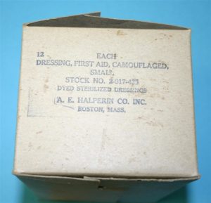 U.S. box with 12 small first aid dressings