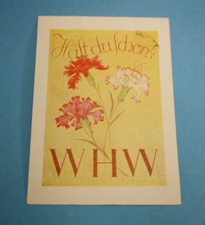 WW2 German postcard winter aid flowers