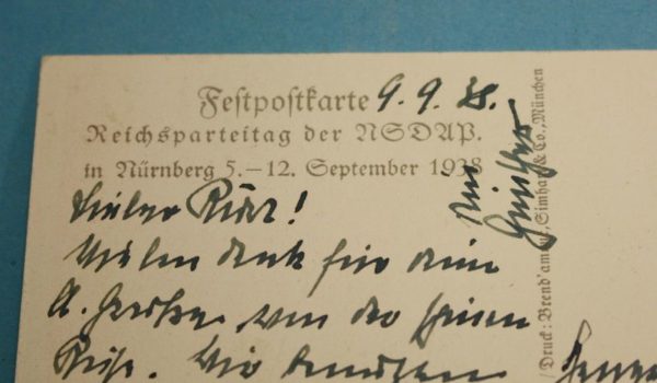 WW2 German postcard Reichsparteitag 1938 - Image 4