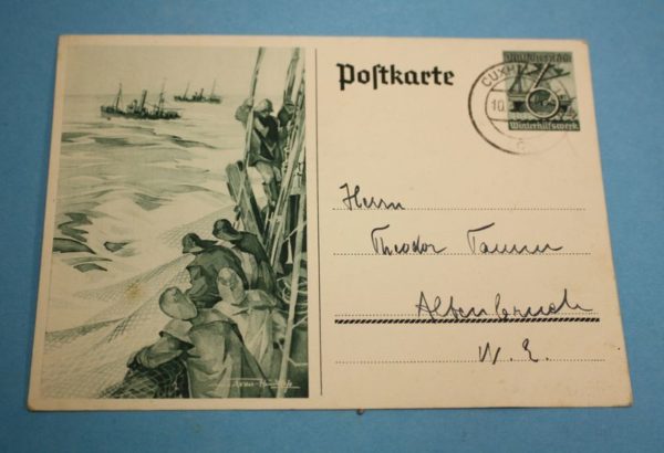 WW2 German postcard fisherman