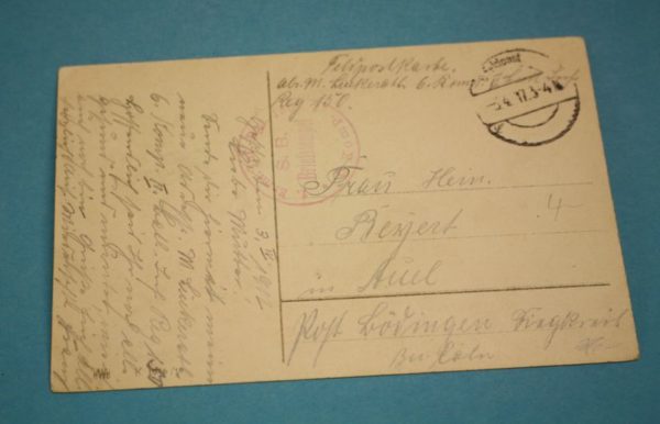 WW1 German march 1917 dated postcard - Image 2