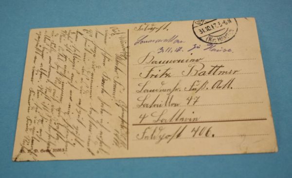 WW1 German oktober 1917 dated postcard - Image 2