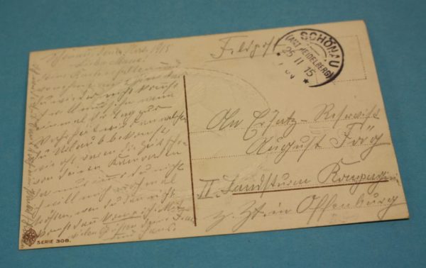 WW1 German november 1915 dated postcard - Image 2