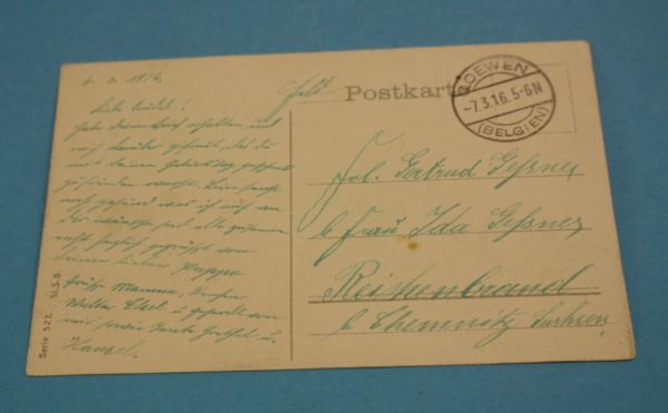 WW1 German march 1916 dated postcard - Image 2