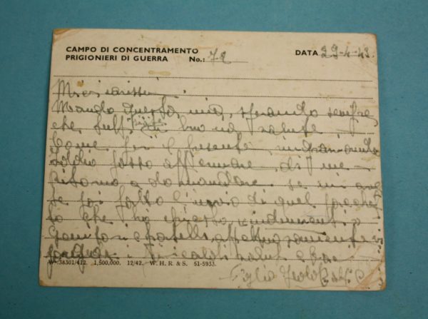 WW2 British issued POW card - Image 2