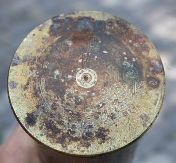 WW1 British 1918 dated shell trench art - Image 4