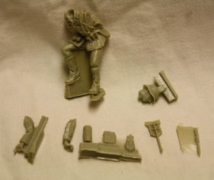 WW2 German soldier sitting / leaning